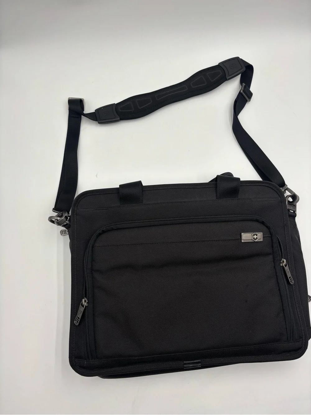 Victorinox Black Laptop Messenger Bag with Padded Strap